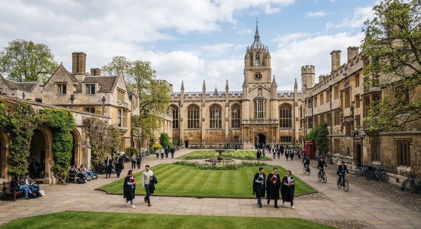Historic British university campus